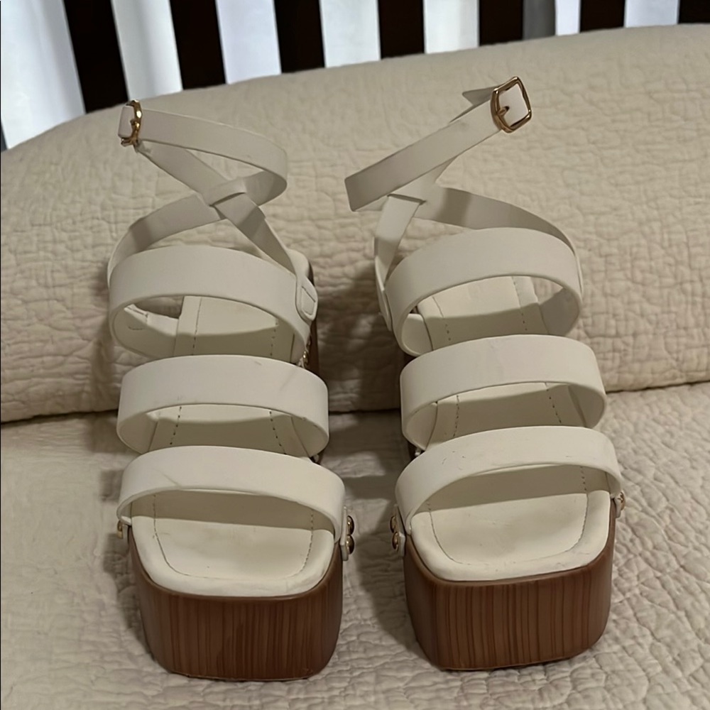 White platform sandals